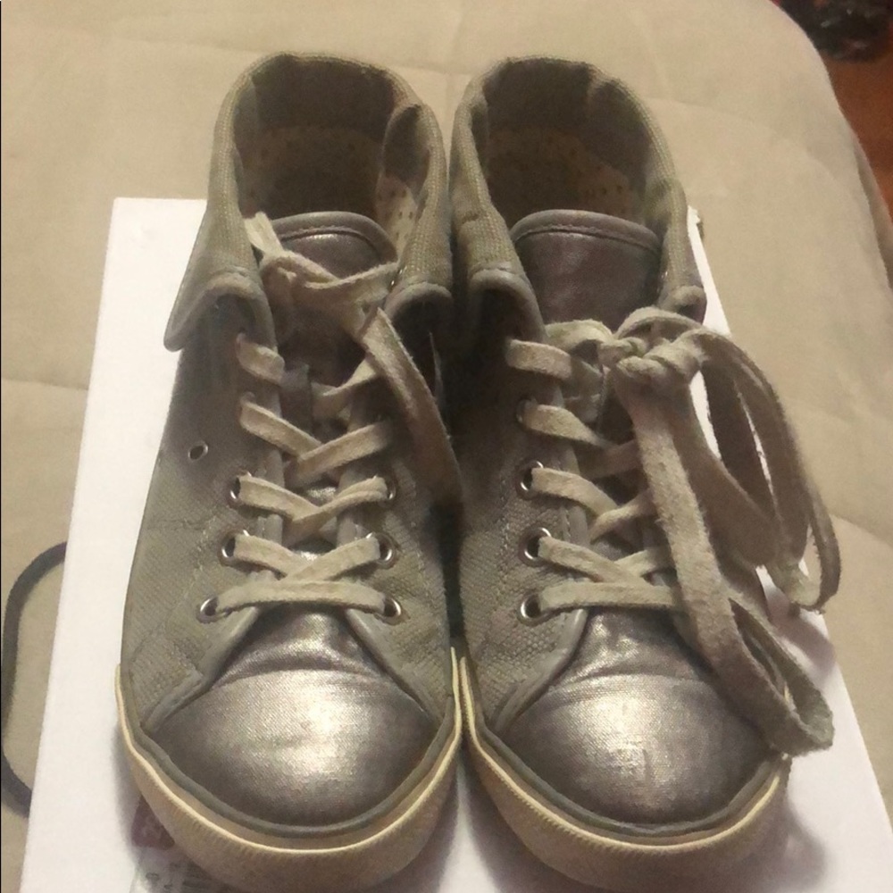 Silver/grey high top sneakers